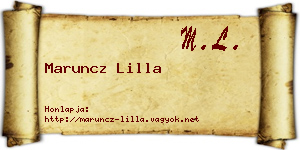 Maruncz Lilla névjegykártya